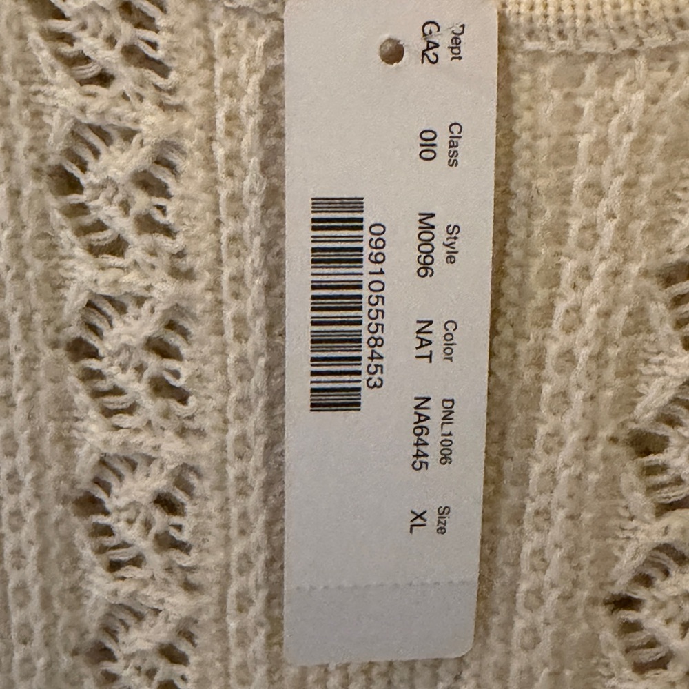 NWT J. Crew Ivory Knit Sleeveless Tank w Crochet Detail - Picture 4 of 4